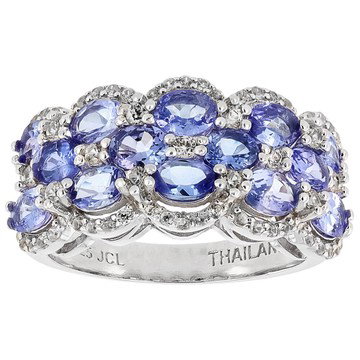 Blue Tanzanite Rhodium Over Sterling Silver Ring 2.76ctw