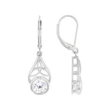 Moissanite Platineve Solitaire Earrings 2.40ctw DEW.