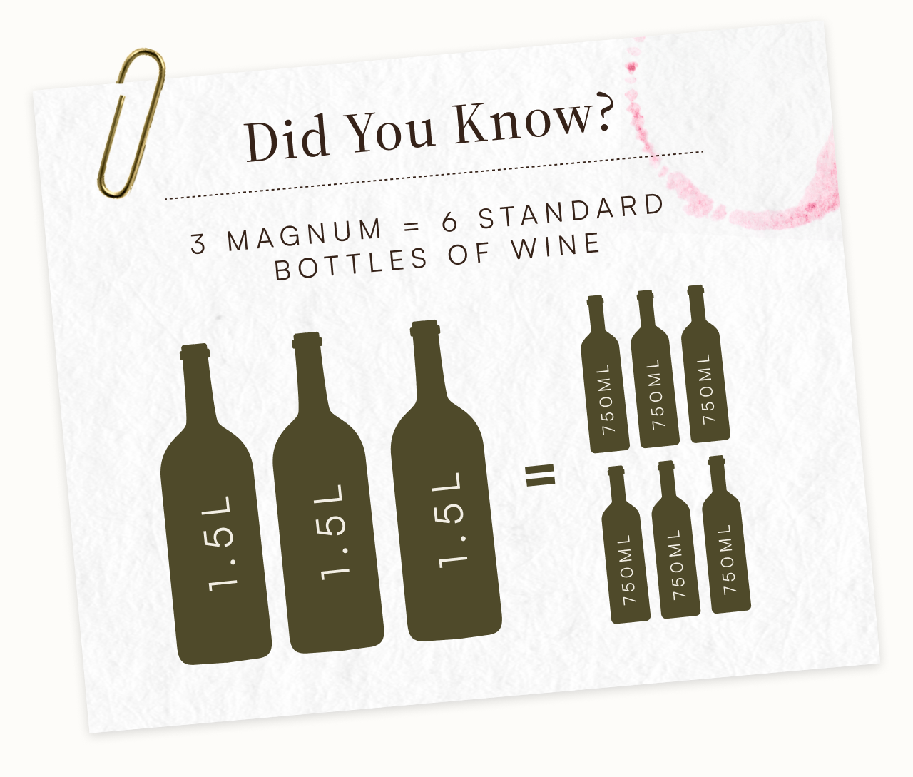 Did you know? 3 magnum = 6 standard bottles of wine