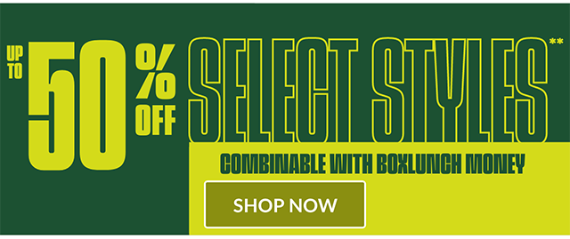 Up to 50 Percent Off Select Styles. Combinable with BoxLunch Money. Shop Now