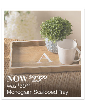 Monogram Scalloped Tray