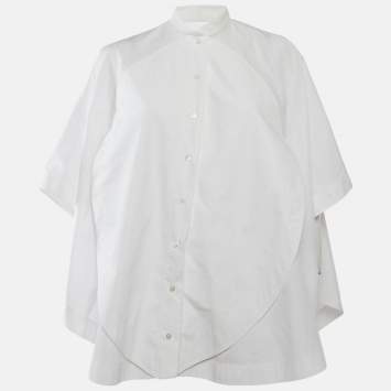 White Cotton Poplin Button Up 