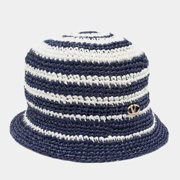 Navy Blue/White Striped Croche