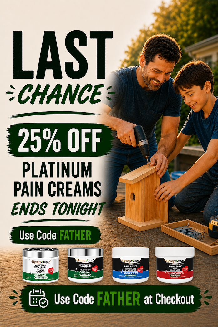 LAST CHANCE 25% OFF PLATINUM PAIN CREAMS ENDS TONIGHT