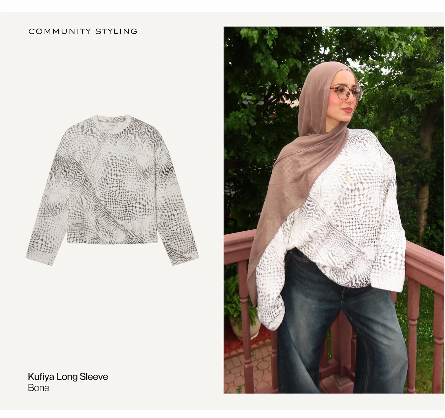 Kufiya Long Sleeve - Bone