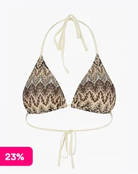 Feminin bikinitopp med knyting