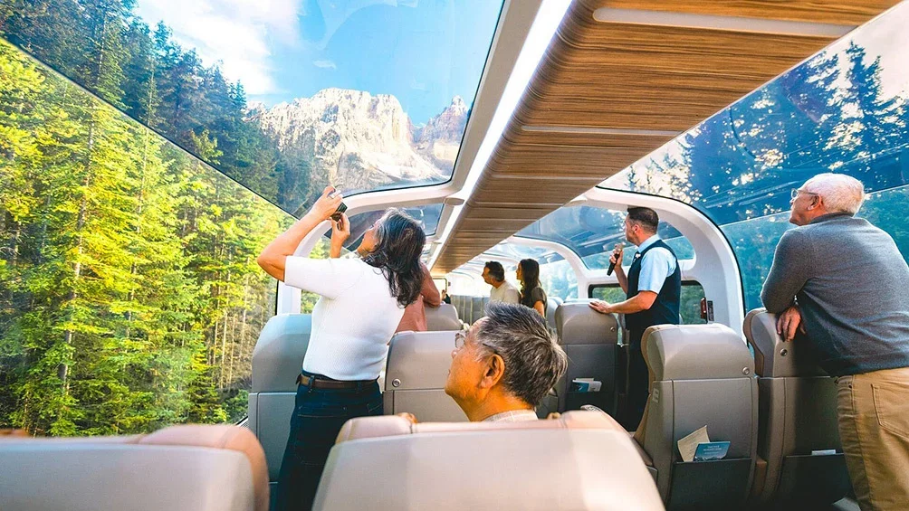 Image description: The viewing car on the Rocky Mountaineer.
