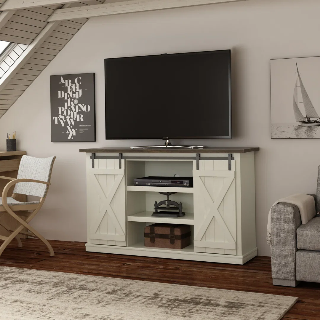 Lorraine TV Stand with Sliding Barn Doors
