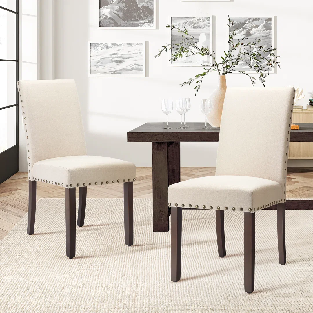 Bontrager 20'' H Linen Dining Chair - Upholstered Parsons Side Chair