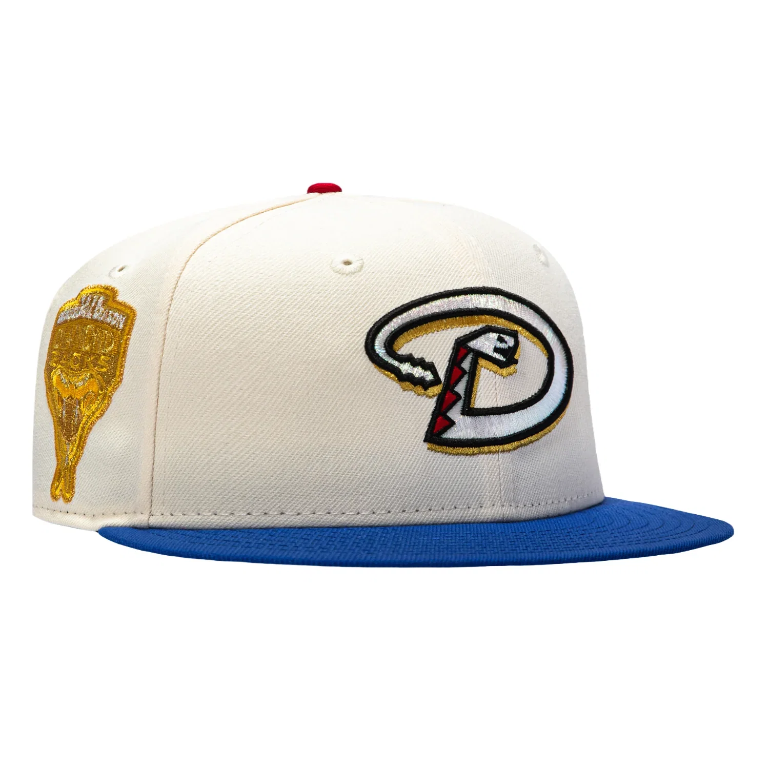 Image of New Era 59Fifty Arizona Diamondbacks Inaugural Patch Red UV D Hat - White, Royal