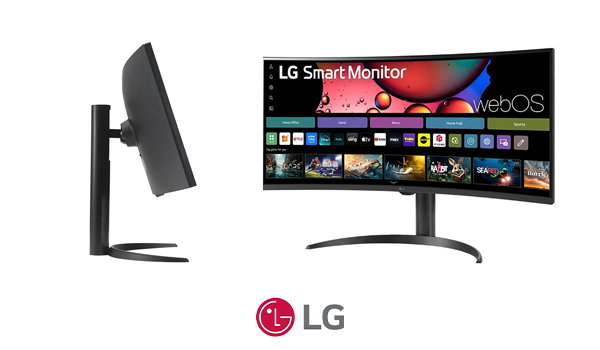 34 Inch Smart Monitor WQHD 1440P Curved Screen 100Hz with Adjustable Stand