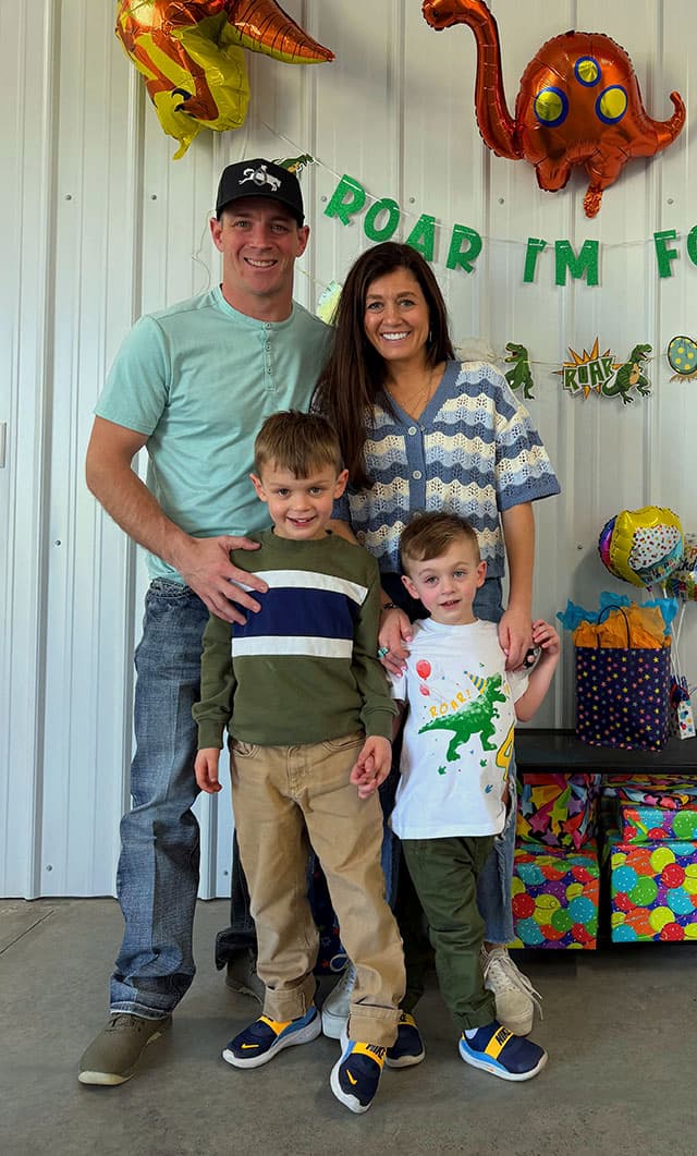 A man and his family.