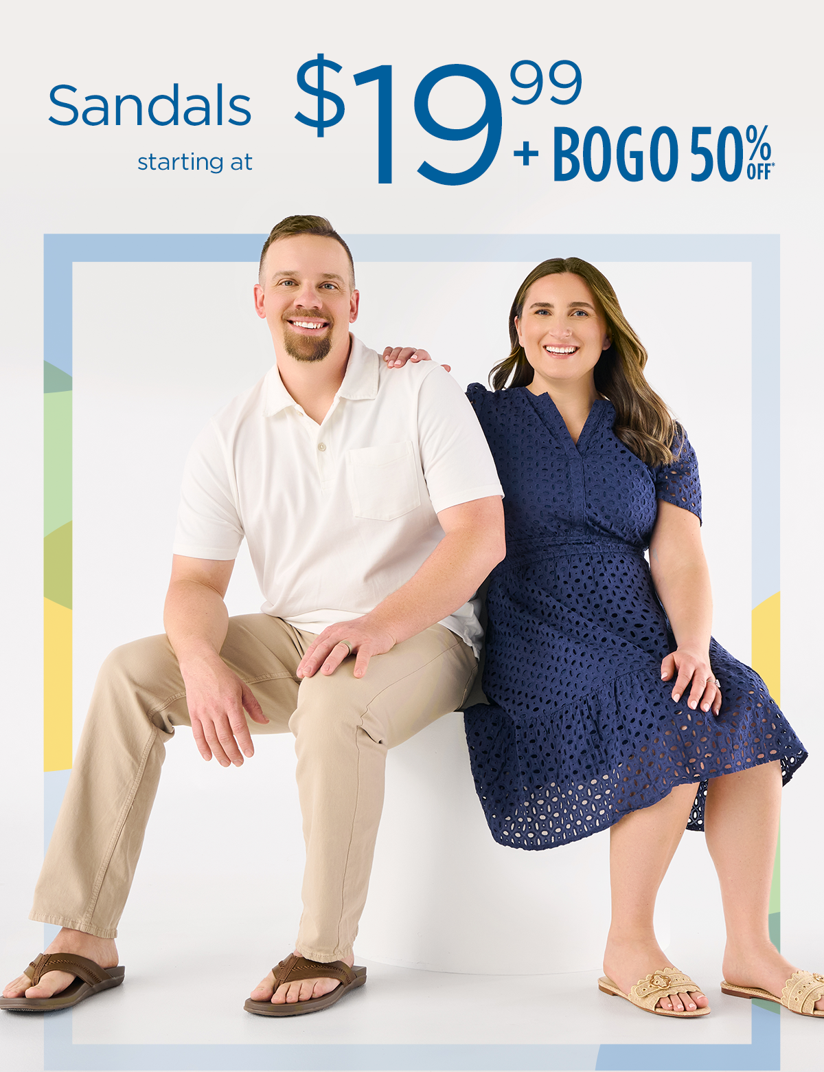 Sandals Starting at $19.99 | Plus BOGO 50% Off | Lifestyle Image of Sandal Styles