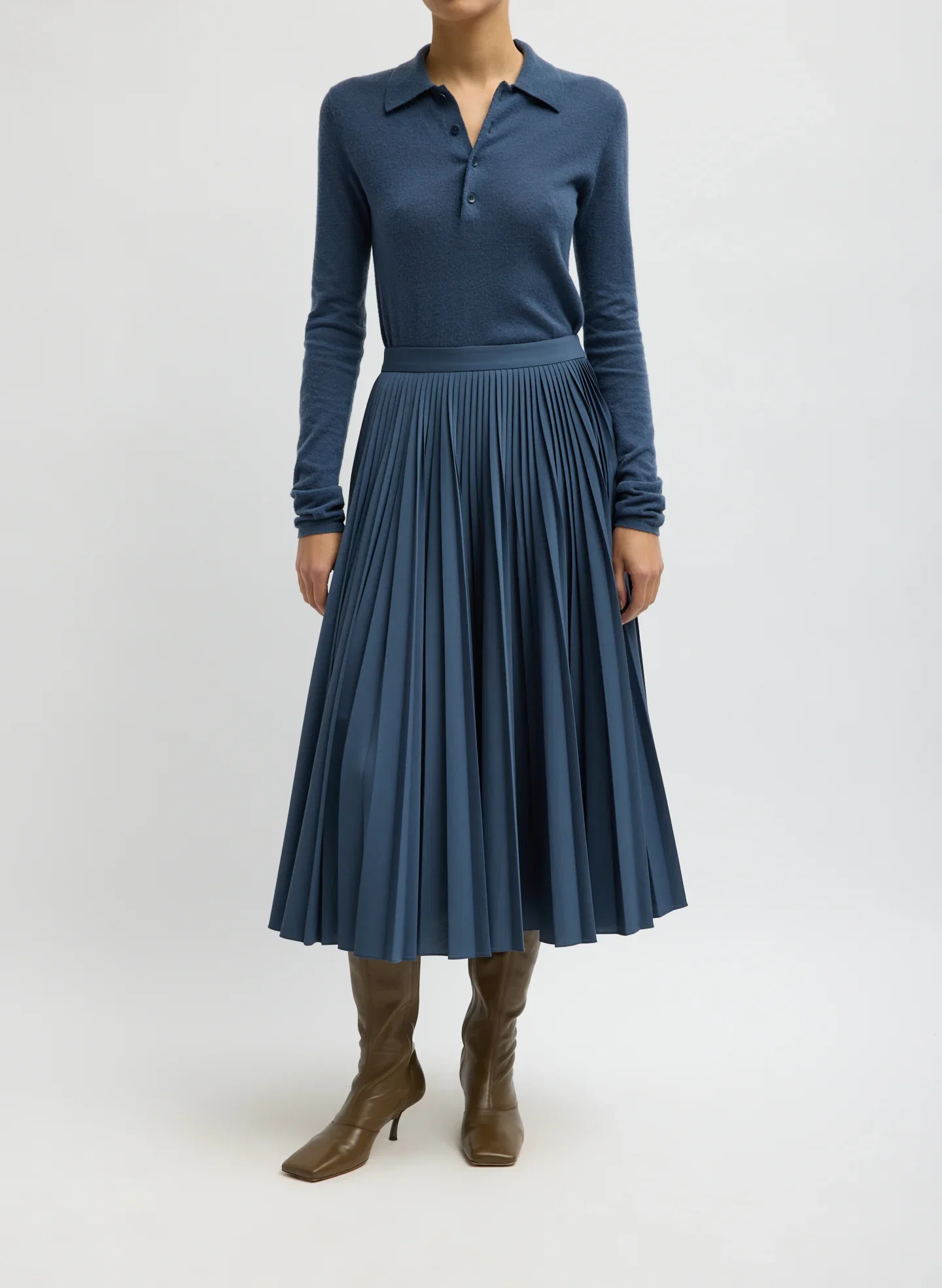 Image of Tropical Wool Pleating Sunray Skirt