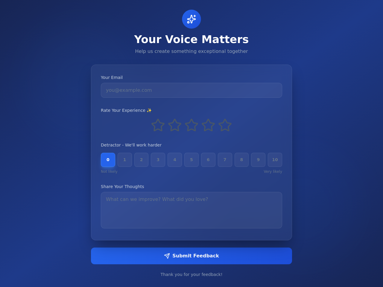 Smart Feedback Form. Responses sorted and routed the moment they arrive.