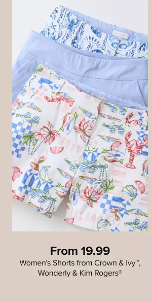 From 19.99 womens shorts from Crown and Ivy, Wonderly and Kim Rogers. Shop now. Three pairs of summer shorts.