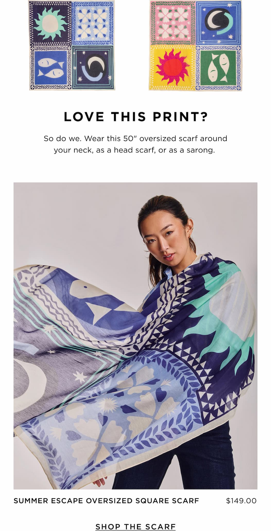 Summer Escape 50" Oversized Square Scarf