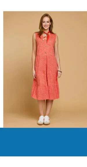 Pure Cotton Tiered Jersey Midi Dress