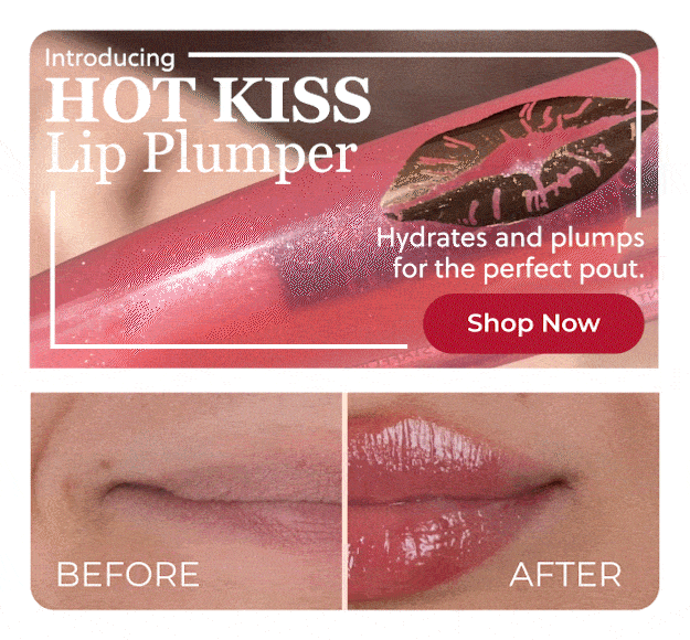 INTRODUCING HOT KISS LIP PLUMPER: Hydrates and plumps for the perfect pout!