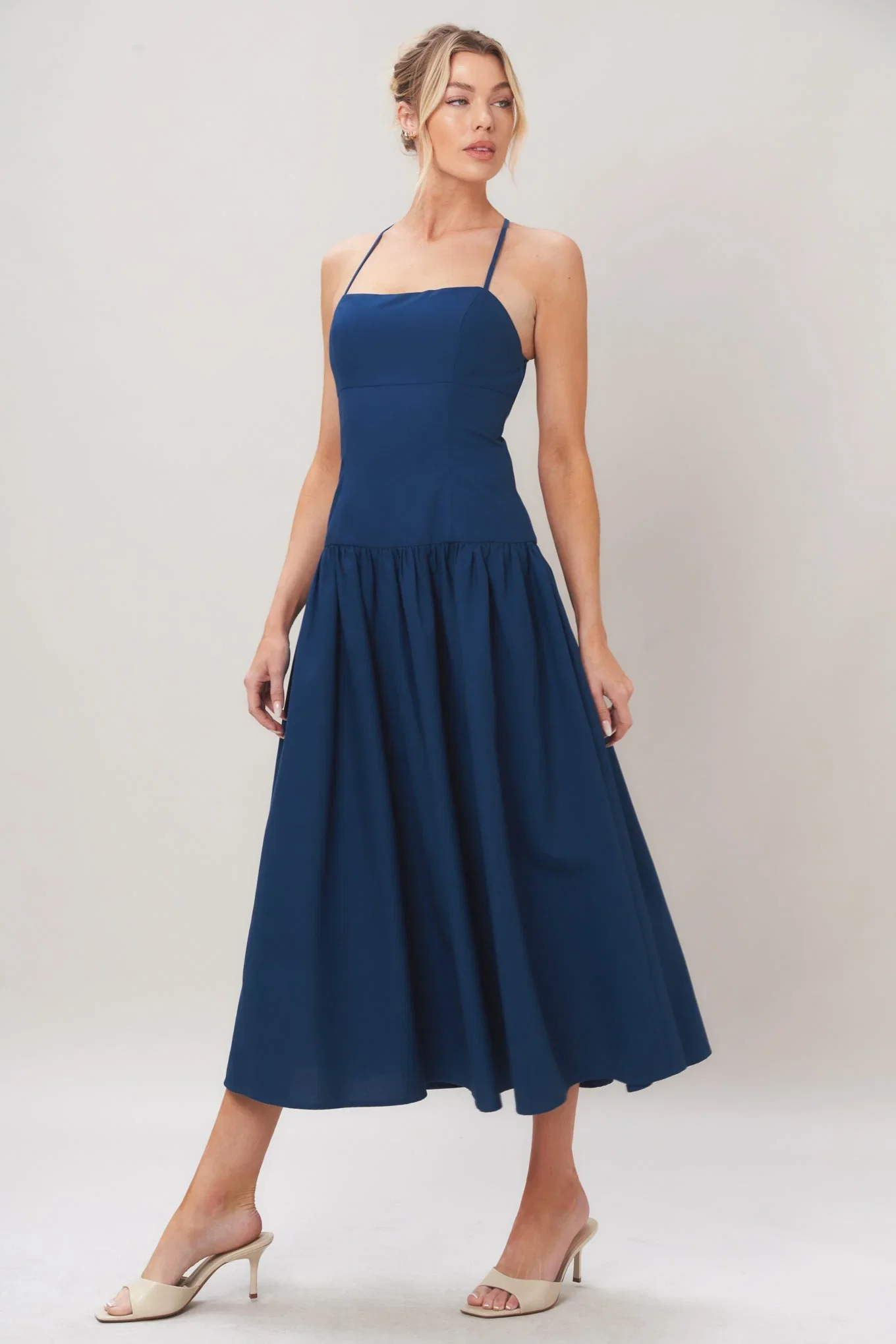 Image of Refined Flow Woven Midi Dress