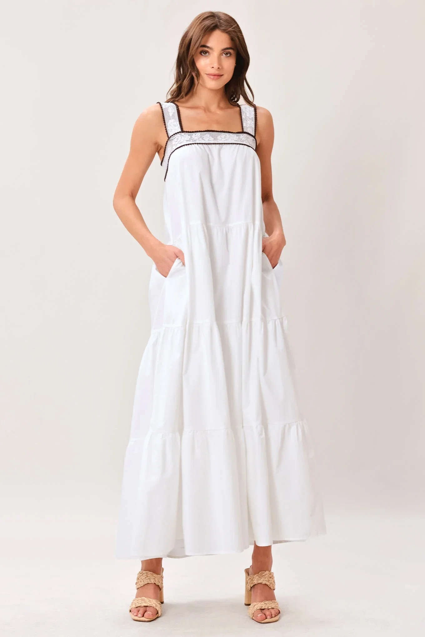 Image of Cloud Line Woven Maxi Dress