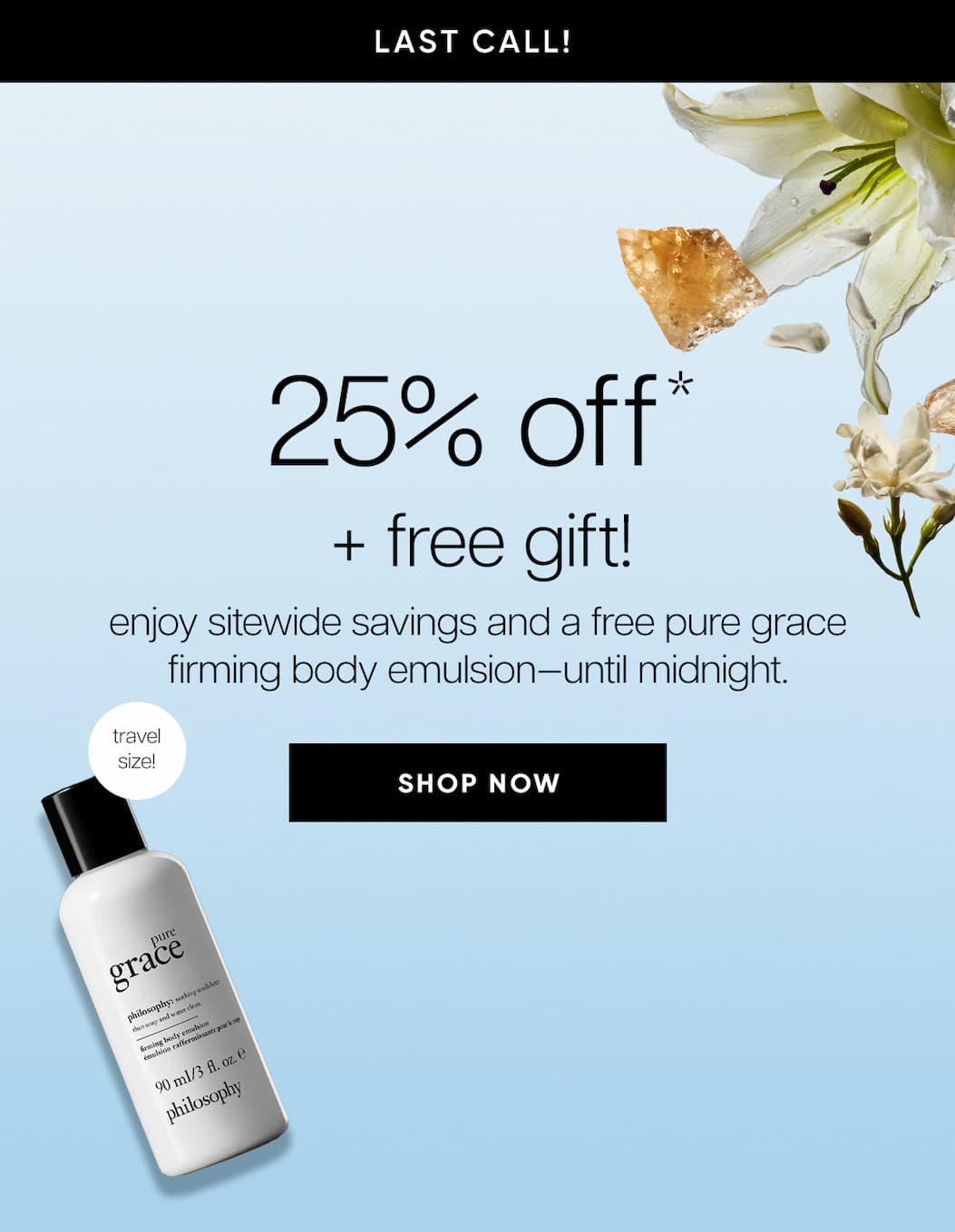 25% off + free gift