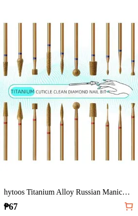 hytoos Titanium Alloy Russian Manicure Drill Bits, Professional Cuticle Remover For Nail Care