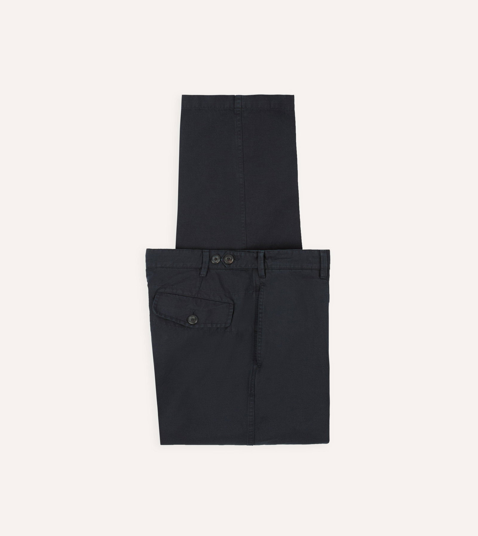 Image of Navy Cotton-Linen Games Trouser