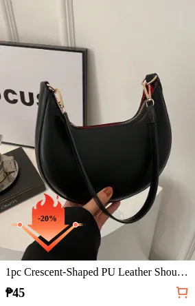 1pc Crescent-Shaped PU Leather...