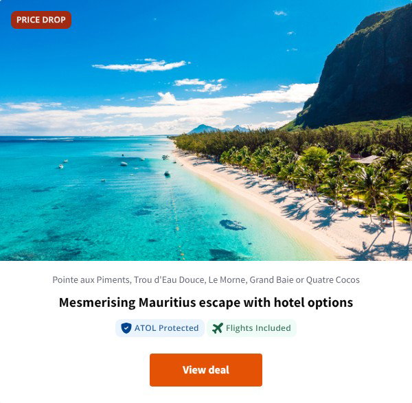 Mesmerising Mauritius escape with hotel options