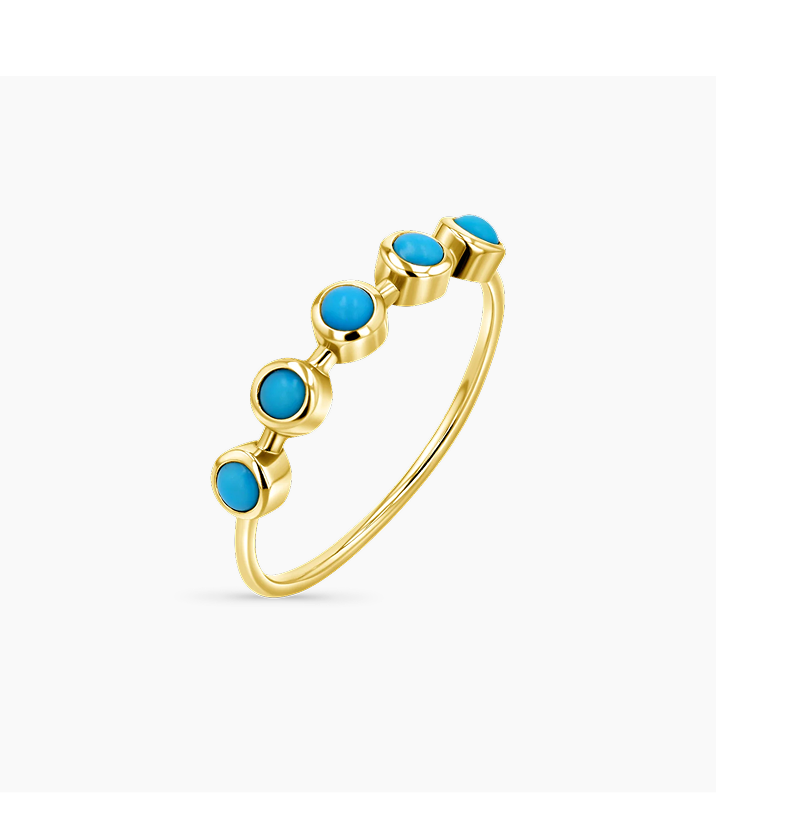Turquoise 5 Stone Ring
