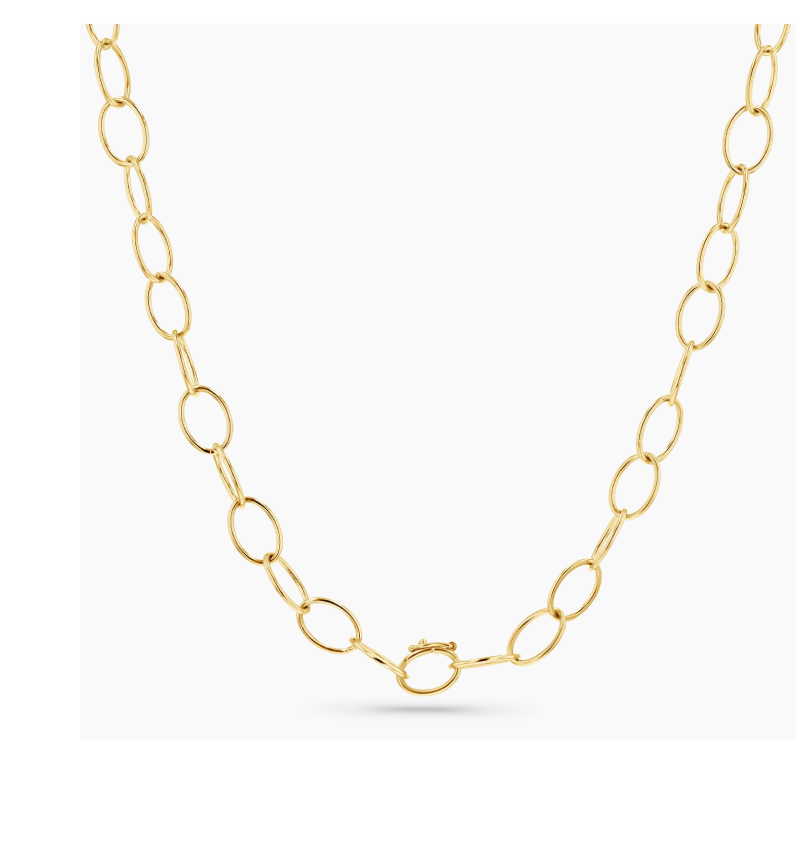 Oval Link Charm Necklace