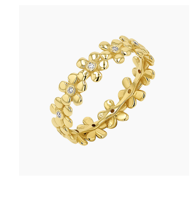 Diamond Flower Eternity Band