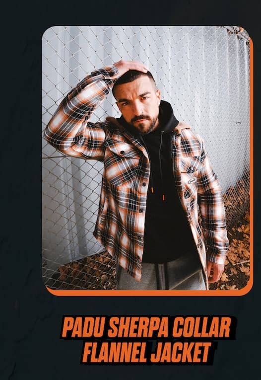 PADU Sherpa Collar Flannel Jacket