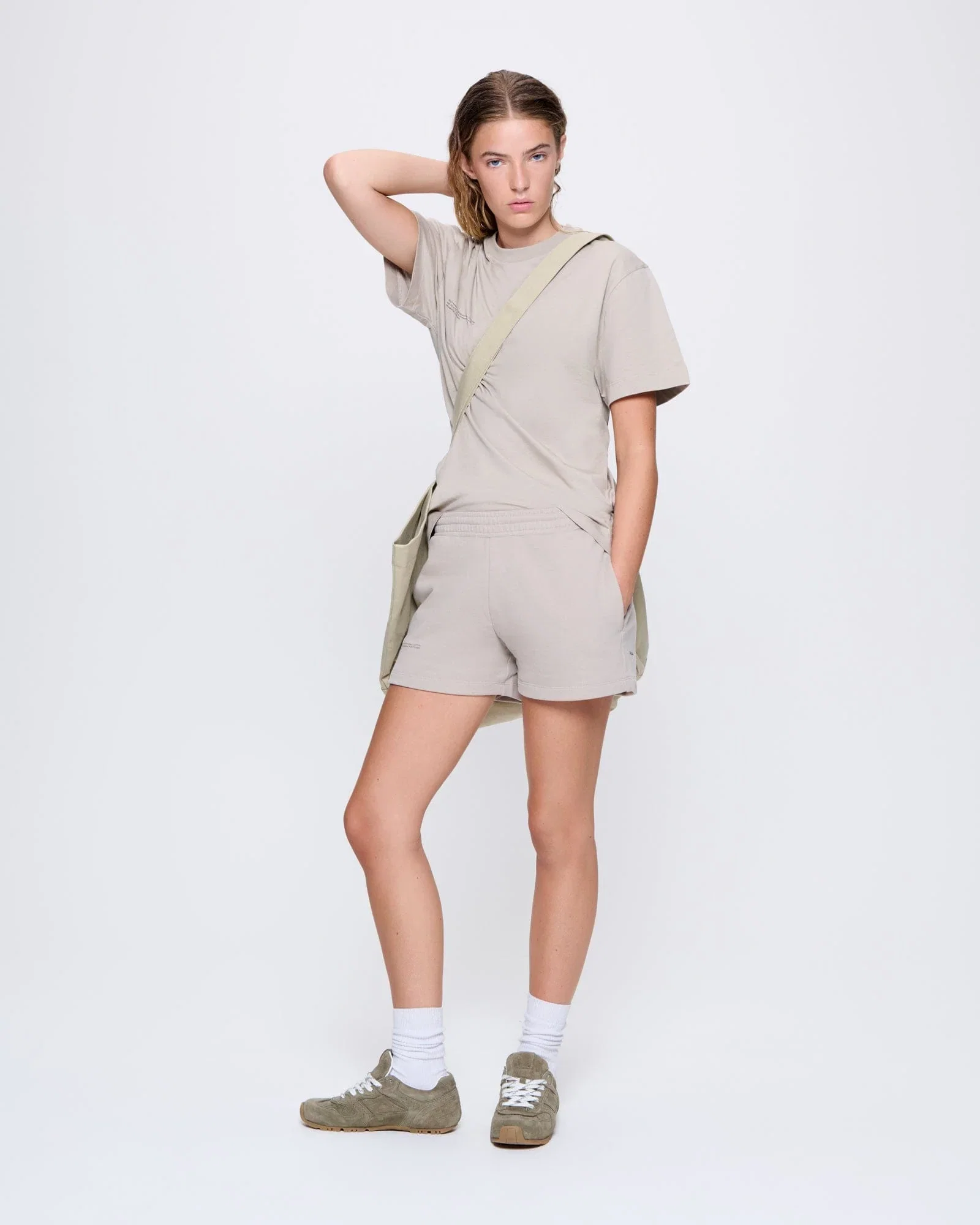 Image of Womens 365 Midweight Shorts—stone