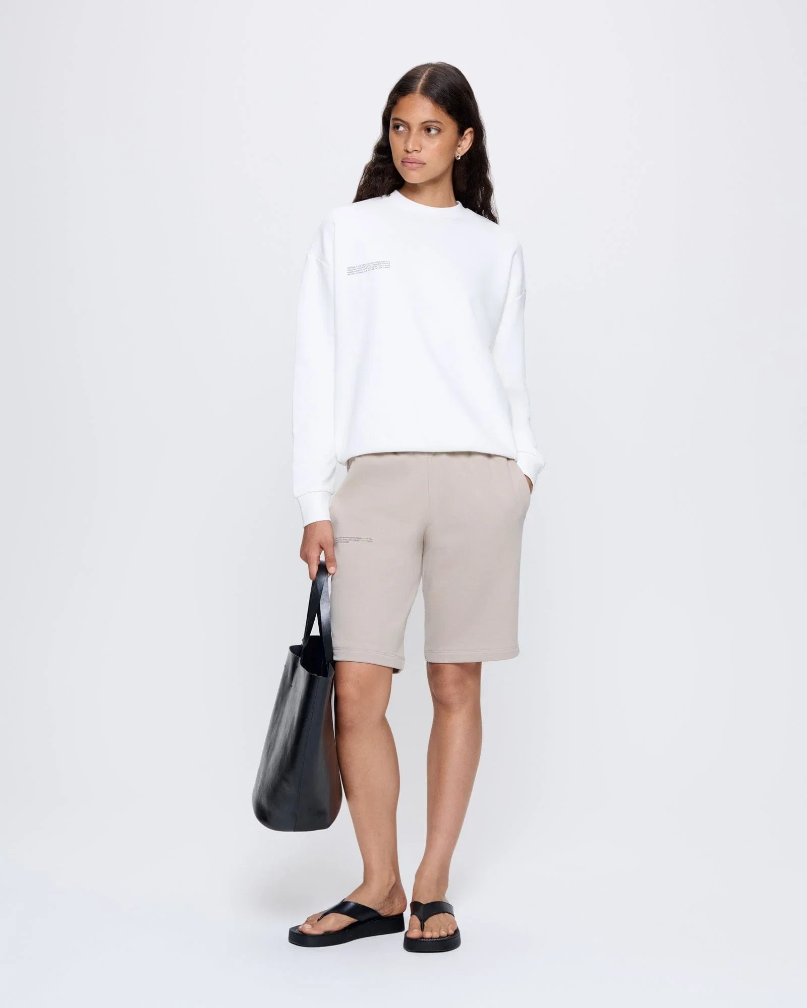 Image of Womens 365 Midweight Long Shorts—stone