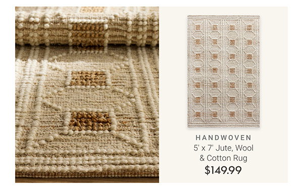 5' x 7' Jute, Wook & Cotton Rug