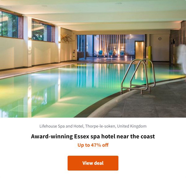 Award-winning Essex spa hotel near the coast