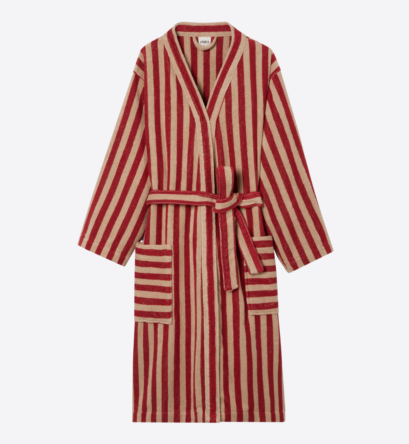 Sandstone Red Pembroke Stripe Cotton Robe