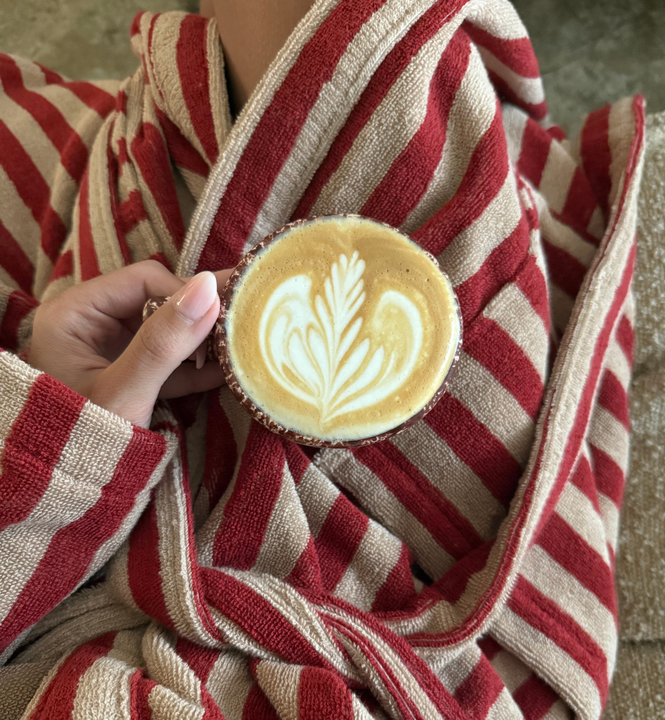 Sandstone Red Pembroke Stripe Cotton Robe