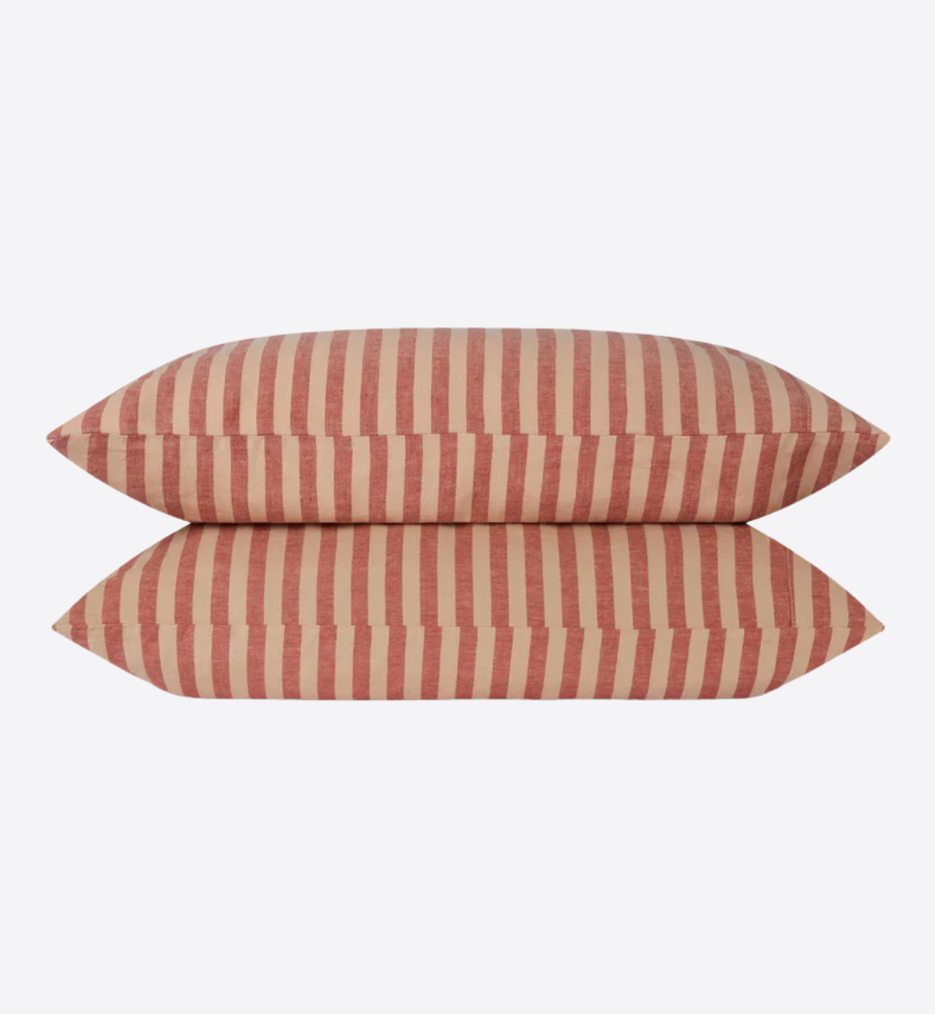 Sandstone Red Pembroke Stripe Linen Blend Pillowcases (Pair)