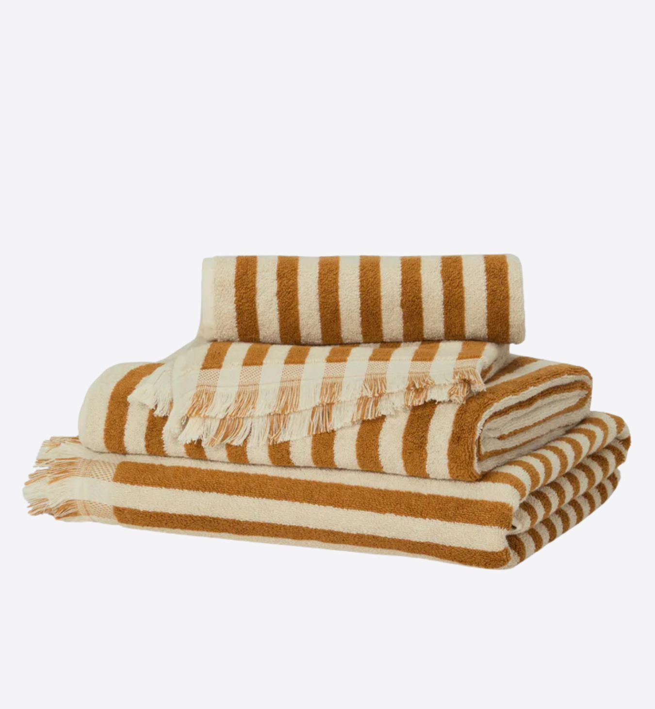 Russet Yellow Pembroke Stripe Cotton Towels