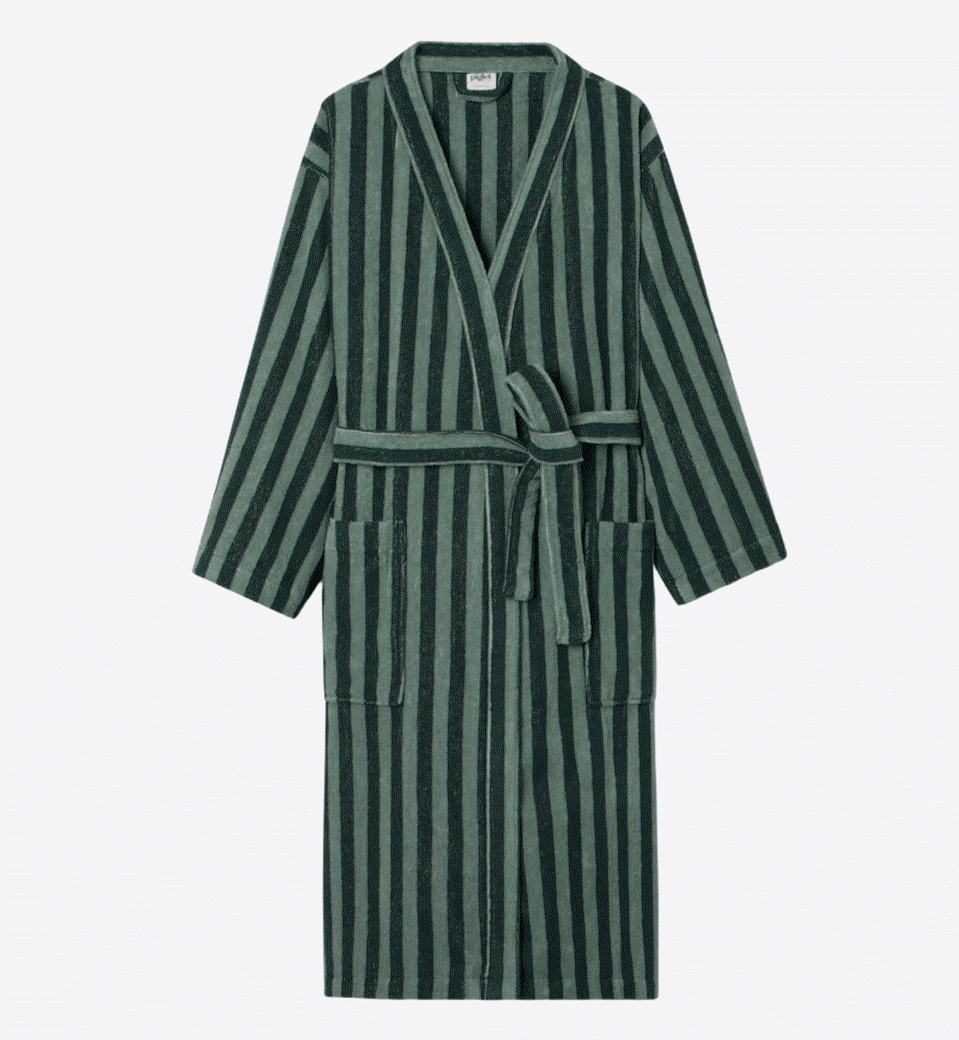 Pine Green Pembroke Stripe Cotton Robe 