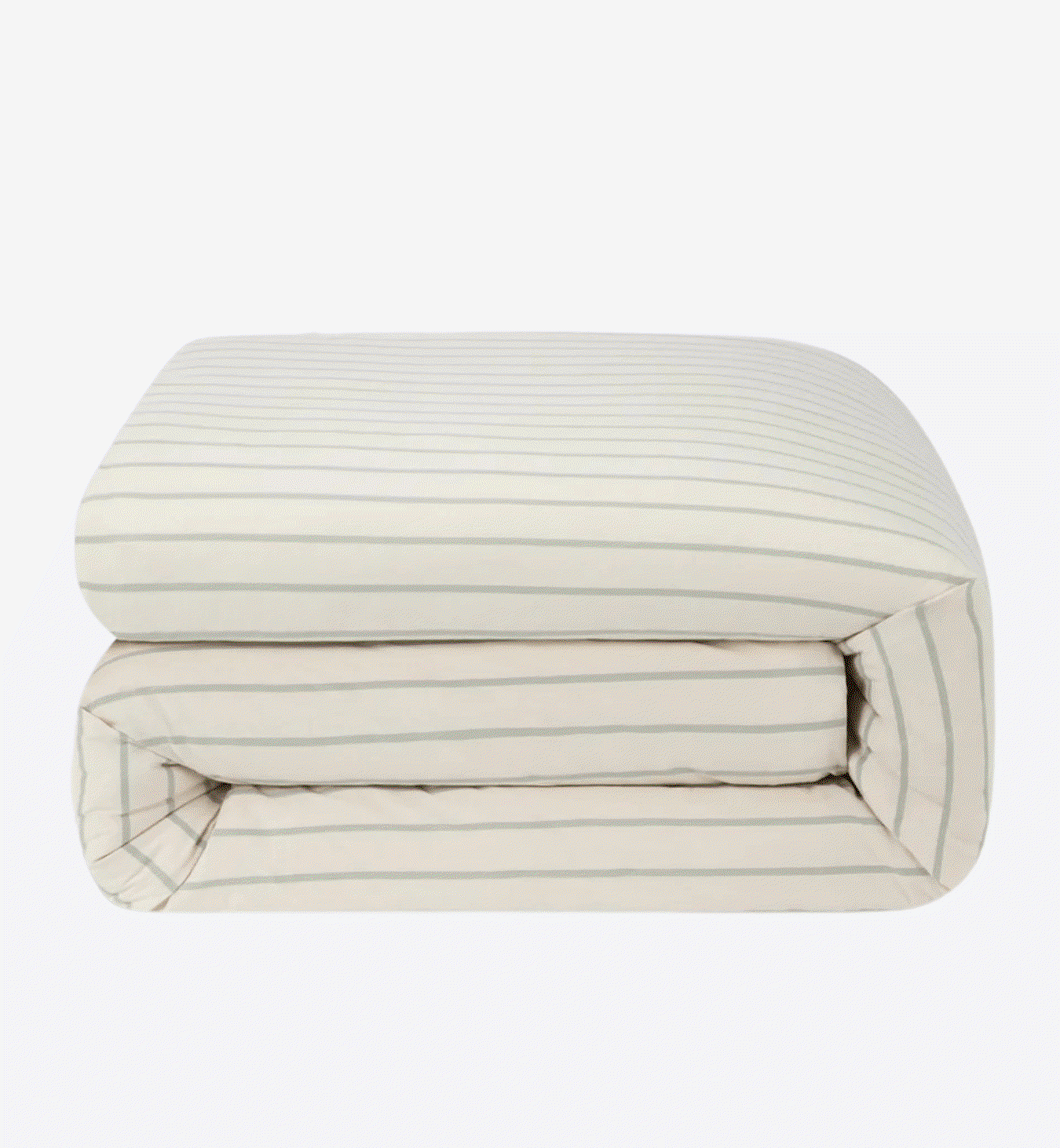 Mellow Green Slumber Stripe Cotton Duvet Cover