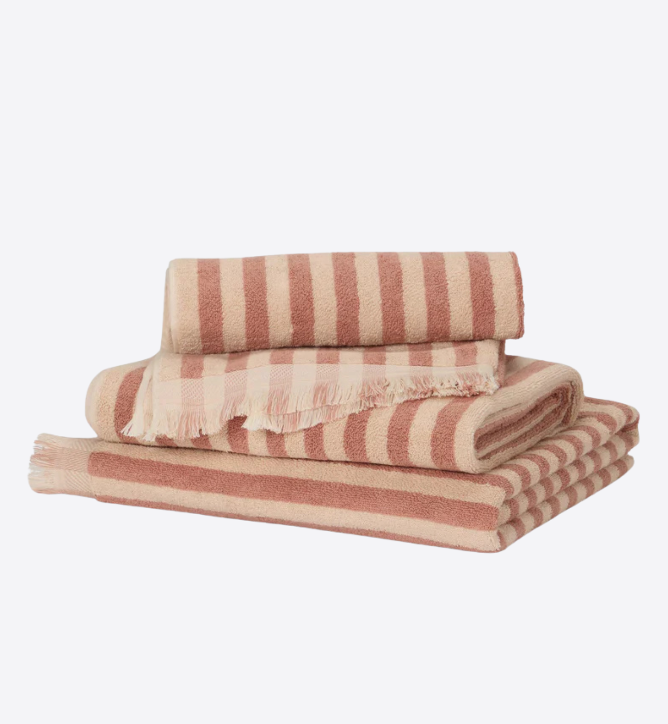 Sand Shell Pembroke Stripe Cotton Towels