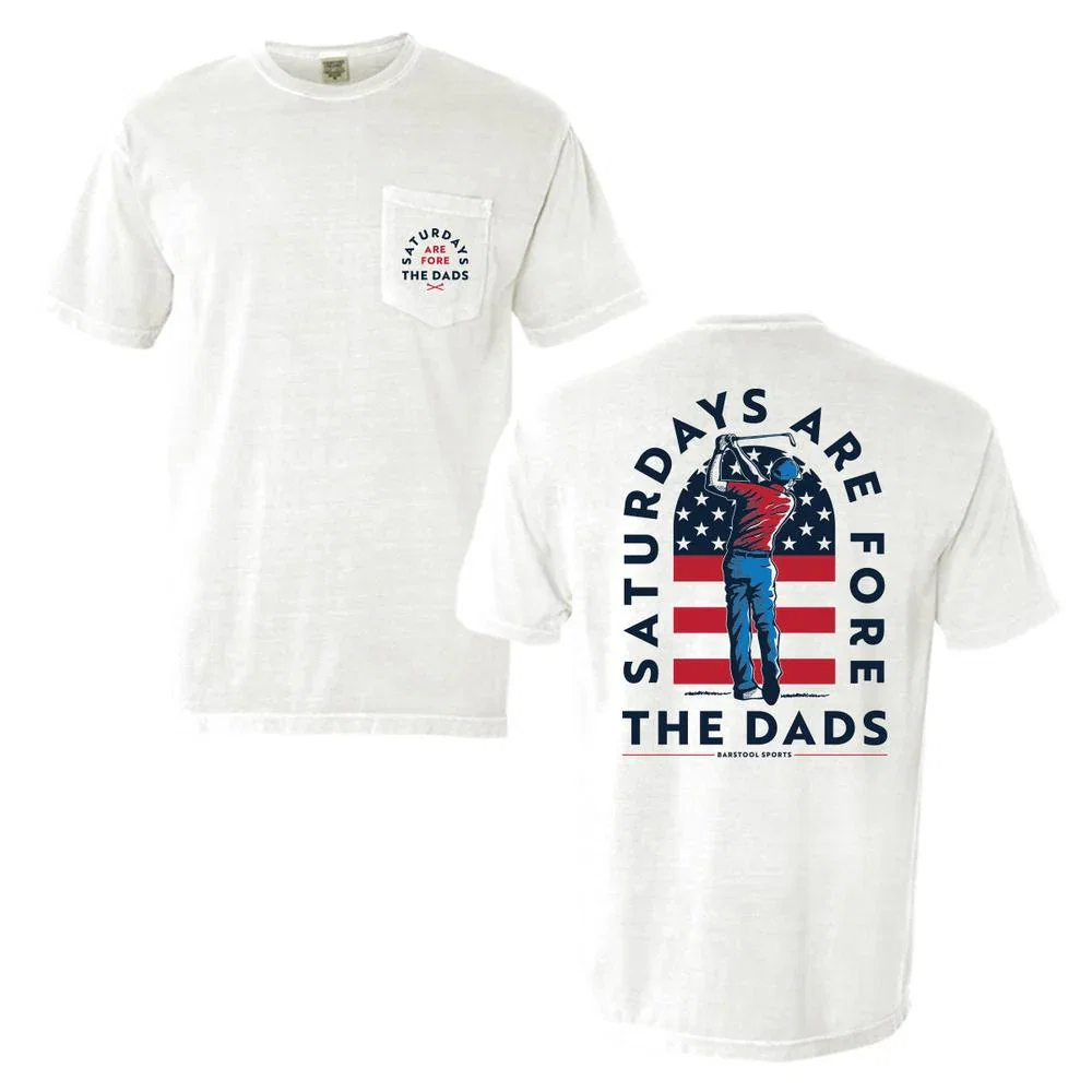 Image of Saturdays Are Fore The Dads Golfer USA Pocket Tee