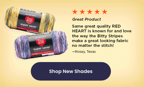 New Shades - Red Heart Super Saver Bitty Stripes Yarn