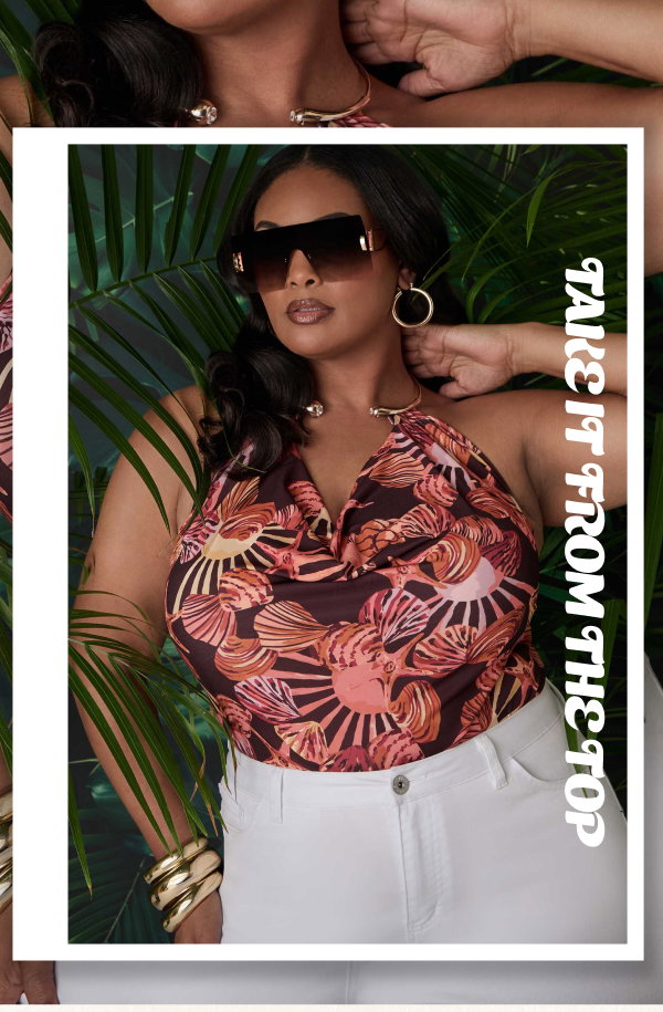 Seashell Print Necklace Halter Top
