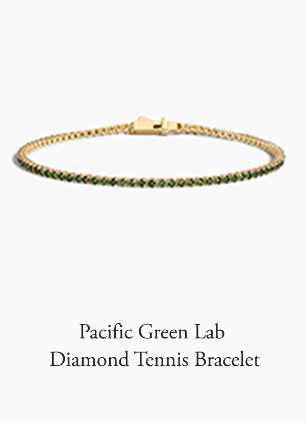 Pacific Green Lab Diamond Tennis Bracelet