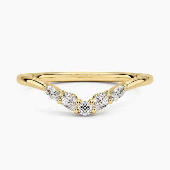 18K Yellow Gold Camille Contoured Diamond Ring (1/5 ct. tw.)